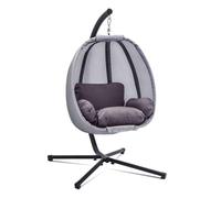 M MCombo 8072EY Fauteuil suspendu effet jungle avec structure en acier, avec grands coussins, panier suspendu, balançoire suspendue