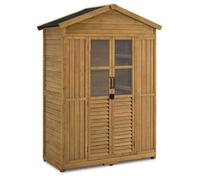M MCombo Armoire de Jardin Abri de Jardin en Bois résistant aux intempéries 1743 pour extérieur (Naturel)