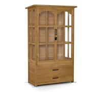 M MCombo Armoire de Jardin Abri de Jardin en Bois résistant aux intempéries, Armoire de Jardin résistant aux intempéries pour l'extérieur, avec 2 étagères Mobiles 85×107×180 cm 1155 (Nature)