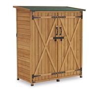 M MCombo Armoire de jardin en bois 0707D, petit abri de jardin, résistant aux intempéries, verrouillable, pour l'extérieur
