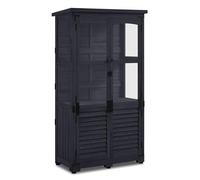 M MCombo Armoire de Jardin en Bois,Abri de Jardin résistant aux intempéries Petit, Outdoor Abri de Jardin pour l'extérieur Terrasse Balcon, 87×46×160 cm (Gris Anthracite)