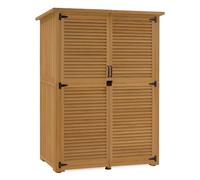 M MCombo Armoire de jardin , Petit abri de jardin en bois résistant aux intempéries 0901D (Nature)