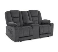 M MCombo Canapé électrique 2 Places avec Fonction Sommeil, canapé Relax 2 Places avec Bouton réglable à 150°, Chaise de cinéma avec Fonction inclinable, 7009 (Gris)