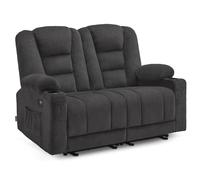 M MCombo Canapé électrique 2 Places avec Fonction Sommeil, canapé Relax 2 Places avec Bouton réglable à 150°, Chaise de cinéma avec Fonction inclinable, 7009 (Gris)