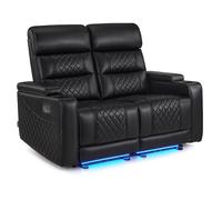 M MCombo Fauteuil cinéma 2 Places, réglable électriquement, Zero-Gravity, Appui-tête réglable, canapé 2 Places avec Fonction lit, Coussin d'assise en Mousse Pleine 35D 7705