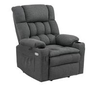 M MCombo Fauteuil électrique 7546DE, avec 3 moteurs réglables séparément, Fauteuil pour télé avec USB (Gris Tissu)