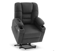 M MCombo Fauteuil électrique 7550MB, avec 3 moteurs réglables séparément, Fauteuil pour télé avec (Gris foncé Microfibre)