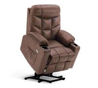 M MCombo Fauteuil électrique releveur TV relax avec 2 USB, microfibre, marron 7286BR