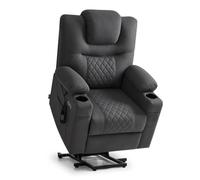 M MCombo Fauteuil TV avec releveur avec fonction chaleur 2 moteurs 7565DE (gris foncé)