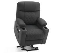 M MCombo Fauteuil TV électrique avec aide à se lever avec 2 moteurs, dossier et repose-pieds réglables séparément, fauteuil de relaxation avec fonction allongée, électrique 7501 (tissu en microfibre,