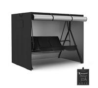 M MCombo Housse pour balancelle Hollywood 2-3 Places, imperméable et résistante aux UV pour balancelle Jardin 8003 8007, Housse de Protection déchirante 180x125x150 cm 4001 (Oxford, Noir)