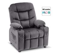 M MCombo Kids 7355 Fauteuil pour Enfant et Adolescent avec Fonction inclinable Velours Gris foncé
