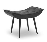 M MCombo Pouf repose-pieds avec pieds en métal, élégant tabouret ottoman, pour salon, chambre à coucher, carré, 40 x 69 cm, en similicuir, 4778-2 (gris foncé)