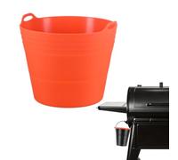 M METERXITY 1-Pack Doublures de Seau à Graisse Silicone Barbecue Orange | Réutilisable, Pliable, Plateau Égouttoir, Accessoires Grill à Pellets
