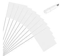 M METERXITY 10-Pack Drapeaux De Marquage Blancs, 15x5.1x4 Pouces Drapeaux De Jardin Étanches Pour Pelouse/Jardin/Irrigation/Paysage/Arrosage/Survey/Dressage De Chiens/DIY [Blanc]