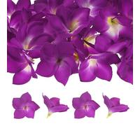 M METERXITY 10-Pack Fleurs Artificielles De Plumeria, Fausses Fleurs en Soie Têtes De Plumeria Hawaïen pour DIY Artisanat/Robe/Mariage/Décoration De Fête [Purple, 3.9"/10cm]