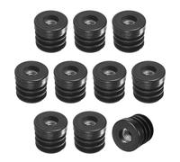 M METERXITY 10-Pack Inserts pour Tubes Ronds 25mm OD | Pour Tube Plastique Avec Filetage M8 Pour Chaise/Table/Roulette 23mm ID, Bouchon D'Extrémité De Tube Protecteurs De Sol