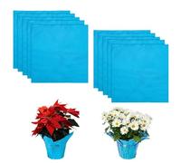 M METERXITY 10-Pack Papier Aluminium Pour Plantes En Pot, 40 x 40 Cm Couverture Aluminium Pour Pots De Fleurs Pour Mariage/Anniversaire/Saint-Valentin/Thé, Papier Cadeau [Bleu Ciel]