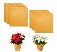 M METERXITY 10-Pack Papier Aluminium Pour Plantes En Pot, 40 x 40 cm Covers En Aluminium Pour Mariage/Anniversaire/Saint-Valentin/Thé, Papier Cadeau [Orange]