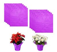 M METERXITY 10-Pack Papier D'Aluminium Pour Plantes En Pot, 15.7 x 15.7 Pouces Covers En Aluminium Pour Pots De Fleurs Pour Mariage/Anniversaire/Saint-Valentin, Papier D'Emballage [Violetple]