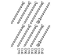 M METERXITY 10-Pack Vis À Tête Hexagonale M6x80mm Kit De Vis Et Écrous | Avec Écrous Rondelles Plates Et Rondelles Frein, En Acier Inoxydable, Filetage Complet, Assortiment De Vis Métriques
