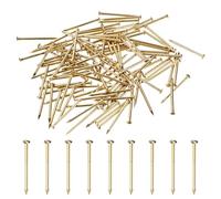 M METERXITY 100-Pcs Petits Clous Miniatures 1.5mm x 25mm Clous De Precision | En Laiton Tete Ronde, Pour Bois Bricolage Decoration, Pour Accessoires Maison, Pour Accrochage Photos