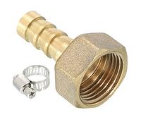 M METERXITY 2 Ensemble Laiton Droit Barbillon Tuyau Raccord avec Tuyau Pince - pour Transport Huile Liquide Gaz, Application à Externe/Industriel (8mm Barbillon, G3/8 Femelle)