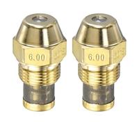 M METERXITY 2-Pack 6 GPH 60 Degrés Laiton Buse de Brûleur à Fioul Jaune | Universel, Remplacement, Huile, Cône Solide B, Chauffage, Four, Chaudière, Brûleurs Haute Pression