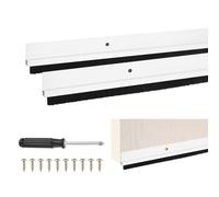M METERXITY 2-Pack Balai De Porte, 39" L x 1.4" W Base En Alliage D'Aluminium En Forme De H Avec Brosse En Nylon De 0.4" Pour Joint De Porte Industriel/Domicile/Garage [Silver]