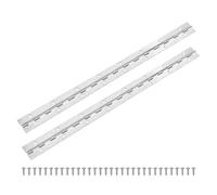 M METERXITY 2-Pack Charnières Piano, 16 Pouces / 400mm Charnière Continue Piano En Acier Inoxydable Avec Trous Et Vis [1.2x 0.04"/ 30x 1mm Largeur Ouverture Épaisseur, Ton Argenté]