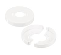M METERXITY 2-Pack Flasque Murale Fendue Coupe, pour 0.8/1/1.2 Inch(20/25/32mm) OD Pipe ABS Plaque de Rosace Rond Plaque de Plomberie pour Tuyau d'Eau/Robinet [10mm Hauteur, Blanc]