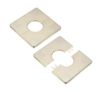 M METERXITY 2-Pack Flasque Murale Fendue, Pour 1.3 Inch/32mm OD Pipe ABS Plaque D'Escutcheon Carrée Autocollante Plaques De Plomberie Pour Tuyau D'Eau/Robinet [Gold Tone]