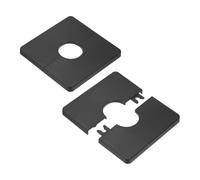 M METERXITY 2-Pack Flasque Murale Fendue Pour Tuyau 1 Pouce/25mm OD Noir | Plaque ABS Carrée Autocollante, Caches de Plomberie Pour Tuyau d'Eau/Robinet