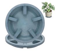 M METERXITY 2-Pack Soucoupes pour Plantes, 5 Pouces 12.6cm OD Anti-Rot Racines Résine Soucoupes pour Intérieur/Extérieur, Plateau De Larme [3.7 Pouces ID, Bleu]