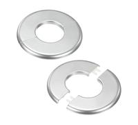 M METERXITY 2-Pack Wall Split Flange, pour 1.6 Inch/40mm OD Pipe ABS Escutcheon Plate Round Self-Adhesive Plumbing Cover Plates pour Water Pipe/Faucet [Silver Tone]