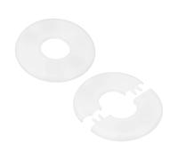 M METERXITY 2-Pack Wall Split Flange pour Water Pipe/Faucet White | ABS Escutcheon Plate Round Self-Adhesive Plumbing Cover Plates, pour 1.3 Inch/32mm OD Pipe