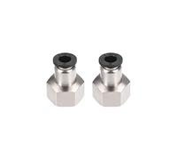 M METERXITY 2 Paquet 3/8" PT Femelle Pousser verrouilleront Raccord - Droit Union Adaptateur, Pousser sur Connecter Raccords, Appliquer sur Pneumatique Système (6mm, Argent)