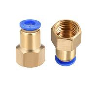 M METERXITY 2 Paquet G1/4 Femelle Pousser verrouilleront Raccord - Droit Union Adaptateur, Pousser à Connecter Raccords, Appliquer à Pneumatique Système (6mm, Or)
