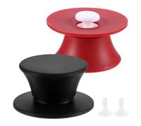 M METERXITY 2 Pièces Bouton Remplacement Universel Silicone Noir Rouge | Résistant à la Chaleur, Pour Poêles, Couvercles d'Ustensiles Cuisine, Douce, Antidérapante, Accessoires Complets