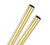 M METERXITY 2 Pièces Tube en Laiton Droit, 16mm OD x 300mm Longueur 0.5mm d'épaisseur Tige de H62 Laiton Barre Ronde pour Construction, Usinage, Bricolage, Projets faits à la Main, Modèle