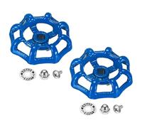 M METERXITY 2 Poignées De Robinet Extérieur, Tige Carrée 6x6mm En Fonte Peinte Avec Vis, Écrous Et Rondelle En Aluminium Pour Courtyard/Bathroom, Remplacement De Poignée De Robinet [Bleu]