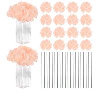 M METERXITY 20-Pack Fleurs D'Hydrangea en Soie, Têtes D'Hydrangea Artificielles Complètes avec 20 Tiges pour Décoration De Maison/Mariage/Noël/DIY/Fête/Jardin [Nude Pink]