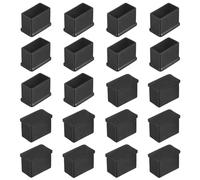 M METERXITY 20-Pack Rectangle Caps pour Pieds De Chaise, 0.6 x 1.2 (15 x 30mm) Protège-Sols en PVC pour Chaises/Table/Lit, Couvre-Pieds De Meuble Cups Anti-Dérapants pour Extrémités
