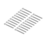 M METERXITY 20 Paquet Œillet Boulons - 304 Inox Acier Fileté Œil Boulons Machinerie Épaule Œil Boulon, Anti Résistance, Appliquer à Suspendre (M5 x 40mm, Argent Ton)