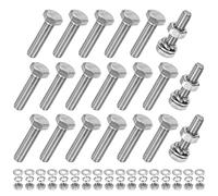 M METERXITY 20-Pcs Vis À Tête Hexagonale Avec Écrous Rondelles Plates Et Rondelles Frein M6x25mm Kit De Boulons Et Écrous En Acier Inoxydable Boulon Métrique Fileté Pour Équipement/Machinerie