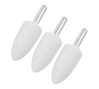 M METERXITY 3-Pack Meules Montées Abrasives Tige 1/4 Pouce (6mm) Blanc | En Alumine Pour Outils Rotatifs, Diamètre 0.79 Pouce (20mm), Grain 80, Pointu