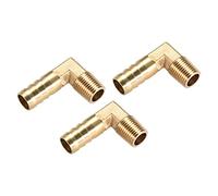 M METERXITY 3 Paquet Laiton Tuyau Barbillon Raccords - 90 Degré Coude Laiton 12mm Barbelé Réducteur Appliquer à Eau Carburant (1/4 PT Mâle Tuyau)