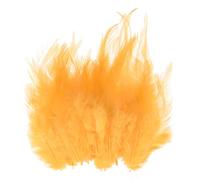 M METERXITY 300-Pack Plumes De Coq De Selle, 3-6 Pouces / 8-15cm en Vrac Plumes Naturelles Duveteuses pour Bricolage/Mariage/Attrape-Reves/Decorations DIY [Golden]