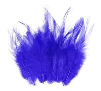 M METERXITY 300-Pack Plumes De Coq Saddle Hackle, 3-6 Pouces / 8-15cm en Vrac Plumes Naturelles Duveteuses pour Artisanat/Mariage/Attrape-Reves/Decorations DIY Artisanales [Bleu Saphir]