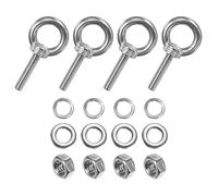 M METERXITY 4 Jeux D'eyebolt En Acier Inoxydable M5x25mm Shoulder Lifting | Eye Bolt Avec Ecrous Rondelles, Male Screw Thread Ring Shoulder Eye Bolts, Longueur 0.98 Inch Pour Suspension, Fixation